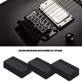 Create idea Pickup Cap, Pack of 2, Black Guitar Humbucker Pickup Cover Kit, 50 mm Neck, 52 mm Bridge, 6 Holes Design, Pickup Frame Covers, Metal, for Most Electric Guitars