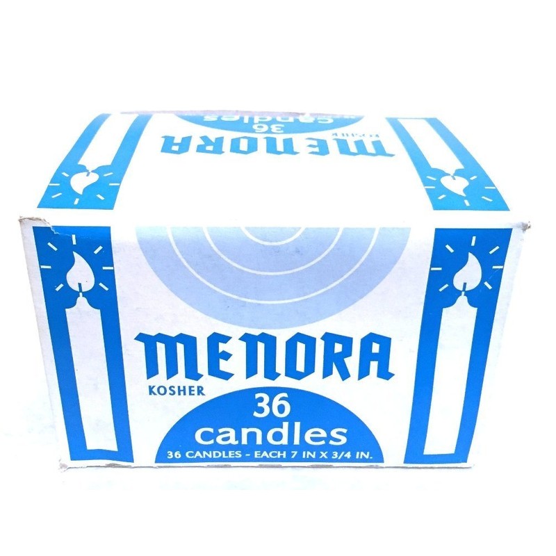 Menora 36 Shabbat Candles For Shabbat & General Use Kosher.