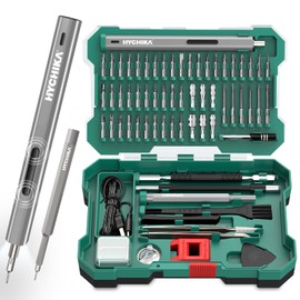 HYCHIKA Precision Screwdriver Set, Mini Electric Screwdriver 67-in-1 with 52 Magnetic Bits, 3 Torque Settings, LED Light & Rechargeable Repair Tool Kit for Computer Phone Camera