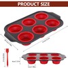 2 Pack Nonstick Cup Muffin Tray, 6 Cups Silicon Muffin