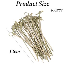 100 PCS Cocktail Picks, 12 CM Toothpicks for Appetizers, Natural Bamboo Knot Skewers, Mini Food Sticks, Fancy Tooth Picks for Drinks,Fruit,Charcuterie,Cocktail Garnish Accessories, Party Supplies
