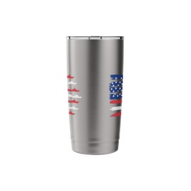 Patriotic Red White Blue USA Flag Ships Boats 4th of July Stainless Steel Insulated Tumbler