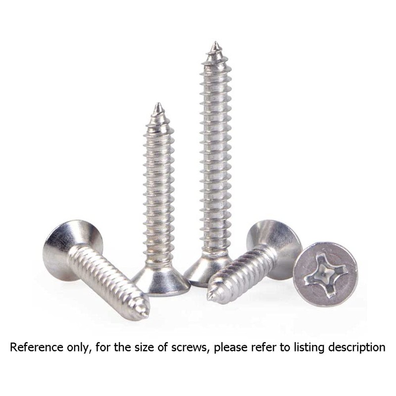 500X NUZAMAS 6G*25 304 Stainless Steel Self-Tapping Screws Cross Flat