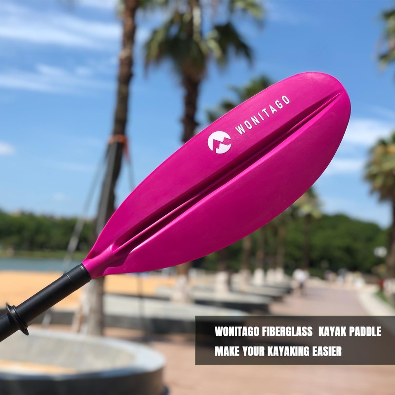WONITAGO Kayak Paddles with Fiberglass Shaft and Reinforced PP Blade,