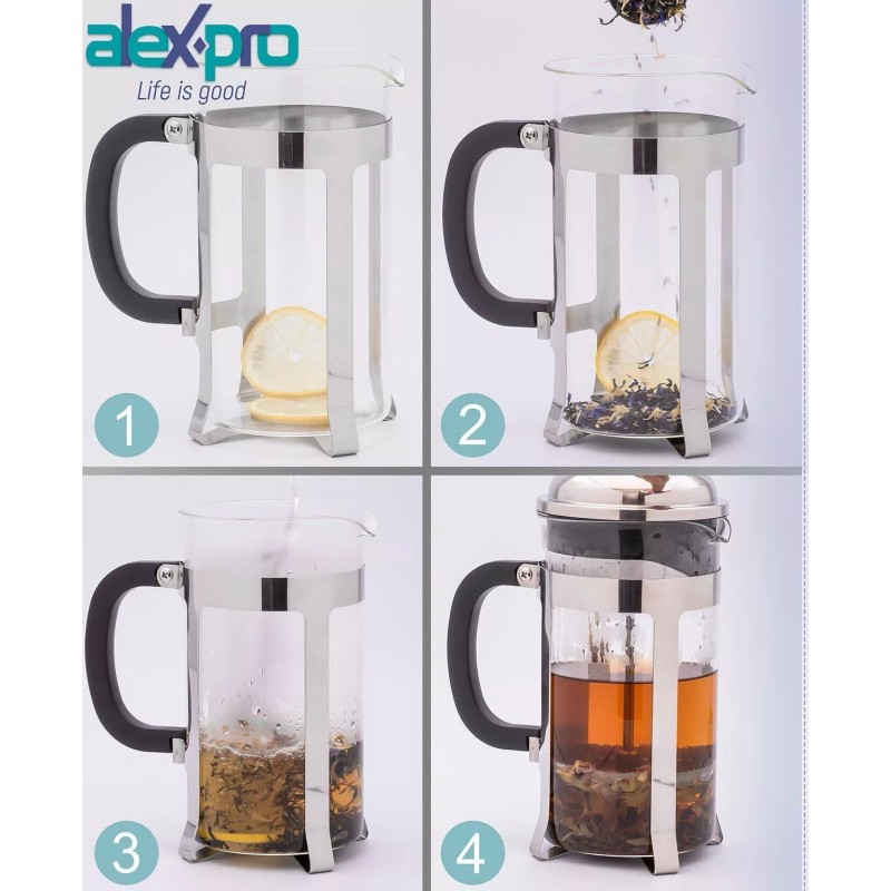 ALEXPRO VR Stainless Steel French Press - 1000 ml -