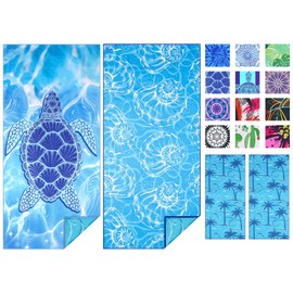 2 Pack Microfiber Thin Beach Towel Lightweight 71x32 Oversized Extra Large Sand Free Towels Quick Dry for Travel Pool Yoga Gym Sports Beach Accessories Vacation Essential Gift