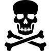 Skull and Crossbones Sticker for Car/Window/Wall (Blue Gloss)