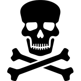 Skull and Crossbones Sticker for Car/Window/Wall (Blue Gloss)