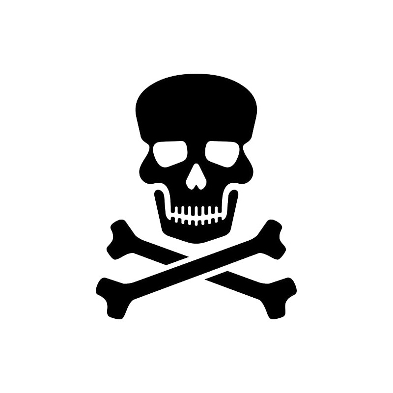 Skull and Crossbones Sticker for Car/Window/Wall (Blue Gloss)