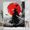 Kalmico Black Red Japanese Anime Shower Curtain 60Wx72L Inch Cool