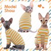 DENTRUN Hairless Cats Shirt Breathable Cat Daily Wear Clothes Stripe