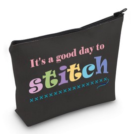 JXGZSO Cross Stitch Project Cosmetic Bag It's A Good Day to Stitch Makeup Bag Cross Stitch Lovers gift Needleworker Gift (Day to Stitch Bag CA)