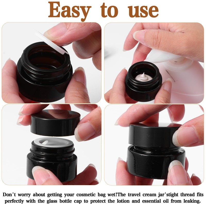 60 Pack Small Sample Containers with Lids, 5ml Amber Glass