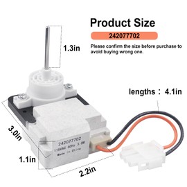242077702 242077705 Evaporator Fan Motor Compatible with Frig-ida-ire CROS-Ley Ken-More Refrigerator Replaces A03788604 PS12728811 FDQC18EL4F AP6892595 5304514392 242077701 242219201