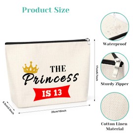 13th Birthday Gift for Daughter Cosmetic Bag Daughter Gift from Mum Dad 13 Year Old Gifts Daughter Birthday Gift 13th Gifts Makeup Bag Turning Thirteen Gift Ideas 13th Birthday Gift Travel Makeup Bag