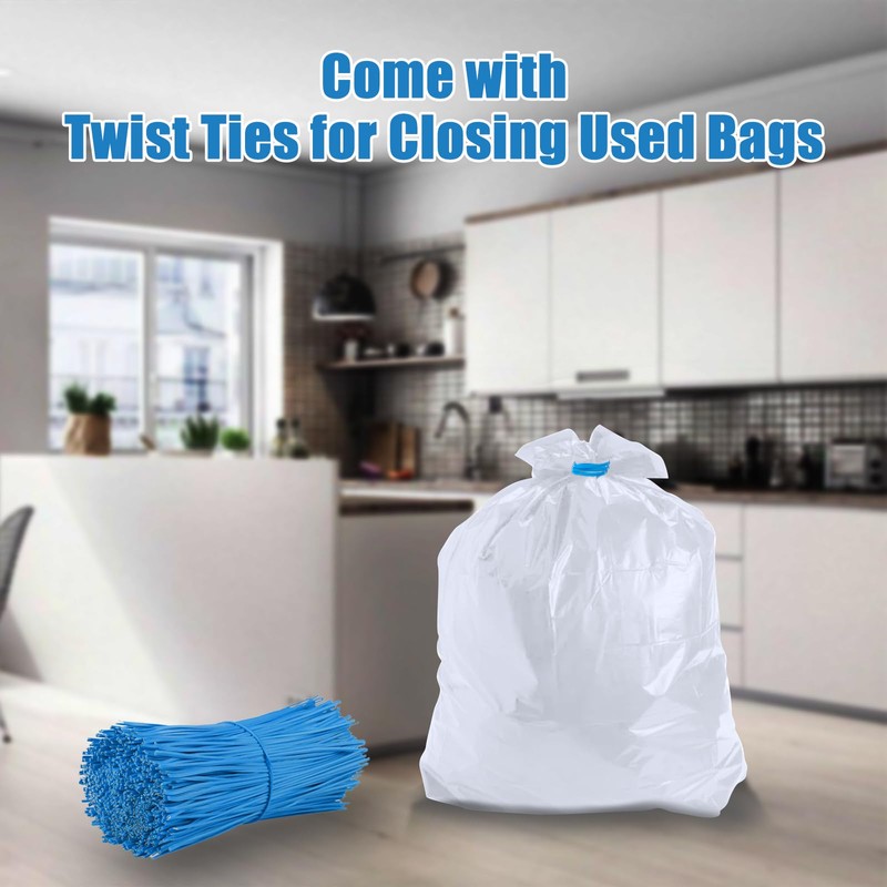 Miumoon 60-pack Trash Compactor Bags with Pre-punched Holes for Attaching,