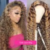 IAMFUPO Highlight Honey Blonde Deep Wave Lace Front Wig 13×6