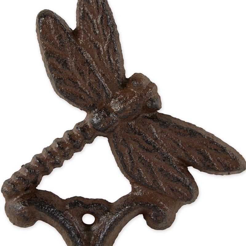 DII Cast Iron Collection Decorative Wall Hook Set, Dragonfly, 2