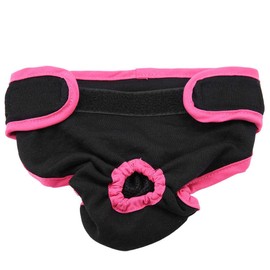 Zerodis Dog Cotton Underwear Pants, Female Dog Physiological Pants Sanitary Diaper Breathable Cotton Suspender Short Pants(XL Black)