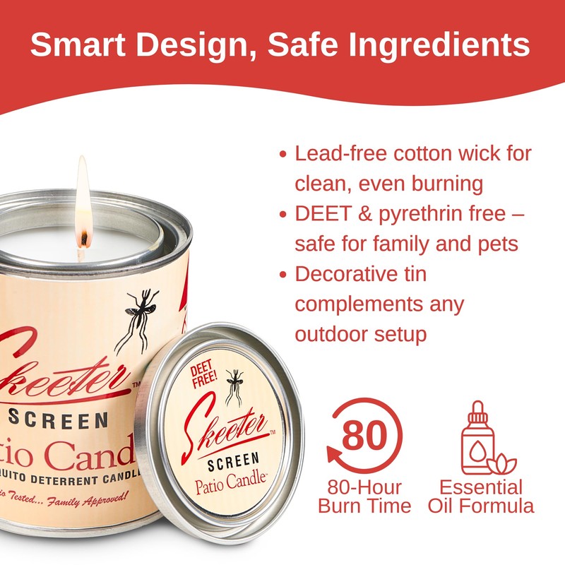Skeeter Screen 90400 Patio Candle – 80 Hour Burn Time