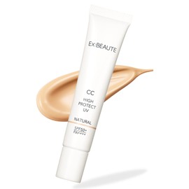 Ex:BEAUTE SPF50+ Makeup Base CC Cream Made in Japan CC High Protect UV BB Cream Foundation No UV Absorbers Beauty Ingredients (Natural, 30g)
