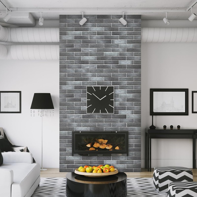 TORURAL 100 Whitewash Grey Faux Brick Wall Tiles, 3D Thin