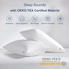 CozyLux Pillows Queen Size Set of 2, Hotel Quality Bed Pillows for Sleeping 2 Pack, Cooling Pillows for Side Back and Stomach Sleepers, Down Alternative Luxury Soft Supportive Fluffy Pillows (18x28)