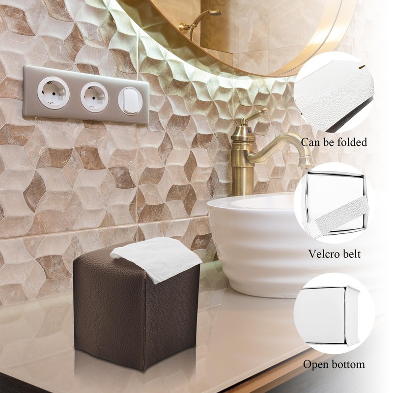 Bathroom Accessory Set - 10 Piece Brown Bathroom Accessories Set
