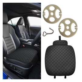 LAINLOY Car Seat Cover, Universal Four Seasons Car Seat Cushion, Comfortable Car Front Seat Protector with Storage Pocket, Breathable Interior Accessories Pad for Car, Truck, SUV (Black)