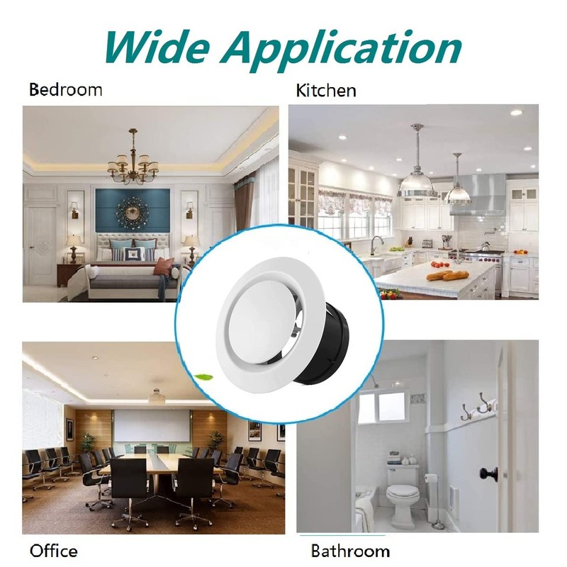Allvent 3 inch ABS Adjustable Air Vent White Round Soffit