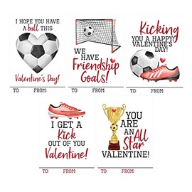 Silly Goose Gifts Soccer Sports Themed Valentines Day Card for Kids School Classroom Exchange (25 included) Sharing Heart