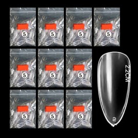 Nail tips Almond tips Nail extension tips Transparent artificial nails 500p, 1 set, Nail tips Almond tips No. 5 / 네일팁 아몬드팁 네일연장팁 투명 인조손톱 500p, 1세트, 네일팁 아몬드팁 5호
