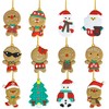 12 Pcs Gingerbread Man Ornaments for Christmas Tree