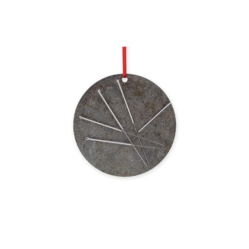 CafePress Acupuncture Needles Round 4" MDF Holiday Ornament