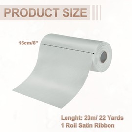 PATIKIL 6 Inches x 22 Yards Satin Ribbon Roll, Gift Wrapping Ribbon for Cutting Ceremony Kit Grand Opening Car Bow Chair Sash DIY Sewing Craft Wedding Party Decoration, Silver