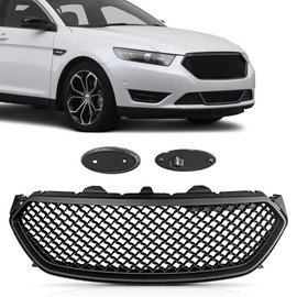 UnayKolb Front Bumper Grille Matte Black Grill Assembly Fits 2013-2019 Ford Taurus Fits 2013 2014 2015 2016 2017 2018 2019 Ford Taurus