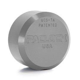 PACLOCK's 7-Series Flat Back Puck w/Tapped Holes, UCS, High Performance 6-Pin Cylinder, One Lock Keyed to a Number U-Pick! w/ 2 Keys, Silver