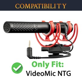 SOULWIT 2Pcs Microphones Pop Filter for Rode VideoMic NTG, Protective Mic Cover Windscreen Foam - Black