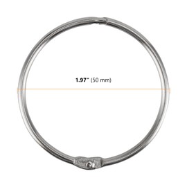 CHUEHKAK Pack of 40 metal curtain rings, inner diameter 50 mm, easy to open and close, metal rings, round shower ring, curtains, loose leaf connectors, for curtains, diary, index cards, silver
