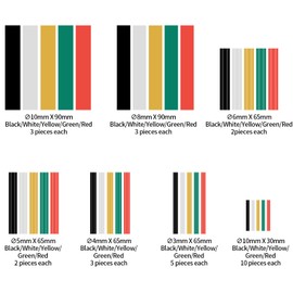 woshilaoDS Heat Shrink Tubing Set, Heat Shrink Tube Tubing Kit, 2:1 Cable Shrink Tube Set, Waterproof Shrink Connector, Heat Shrink Tube Tubing Kit, 7 Sizes, 5 Colours, Pack of 140