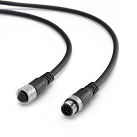 ZBLZGP Industrial M12 A Code 8 Pin Elbow Female Empty Cable, 90 Degree Angle, 24AWG Stranded Copper, IP67 Waterproof, for Actuator and Control Unit Connection 3M