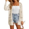 SECRETEYARD Womens Crochet Cardigan Sweater Summer Boho Long Sleeve Lightweight