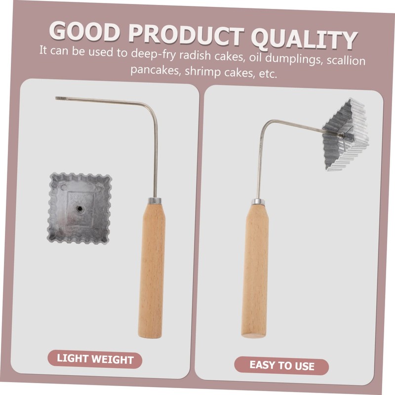 LABRIMP Cooking Snack Mould Kitchen Gadgets Aluminum Frying Mold Wooden
