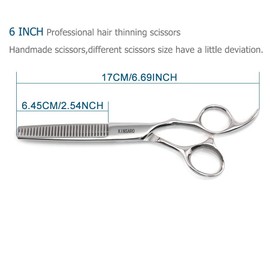 Tijeras profesionales para el cabello de 6 pulgadas, tijeras para adelgazar el cabello, tijeras de peluquero afiladas, tijeras de peluquero de 30 dientes, tijeras de peluquero 440C, tijeras KINSARO