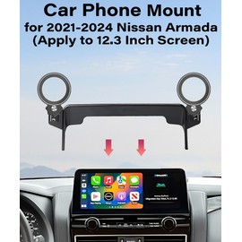 AbeeyGeomarn Car Phone Holder for Nissan Armada 2021 2022 2023 2024 Accessories Apply to 12.3 Inch Touch Screen Fixed Clip Magnetic Cell Phone Mount Hands-Free 360 Degree Rotation