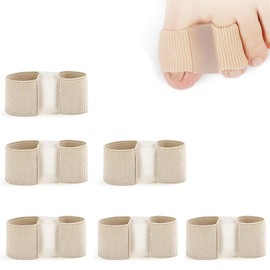 PHMING 6-Stück Zehenstrecker-Set, Doppelloch-Hallux Valgus Korrektur, Wiederverwendbare Krumme Zehen Begradigen, Elastisch Zehenkorrektor, für Korrektur von Zehenfehlstellungen