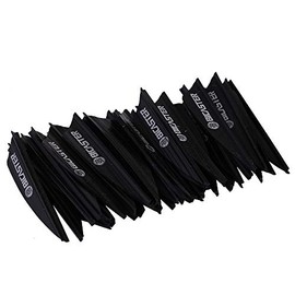BICASTER Arrow Feathers 1.75 Inch Rubber Arrow Feathers for Bow Arrows - Pack of 50 (Black)