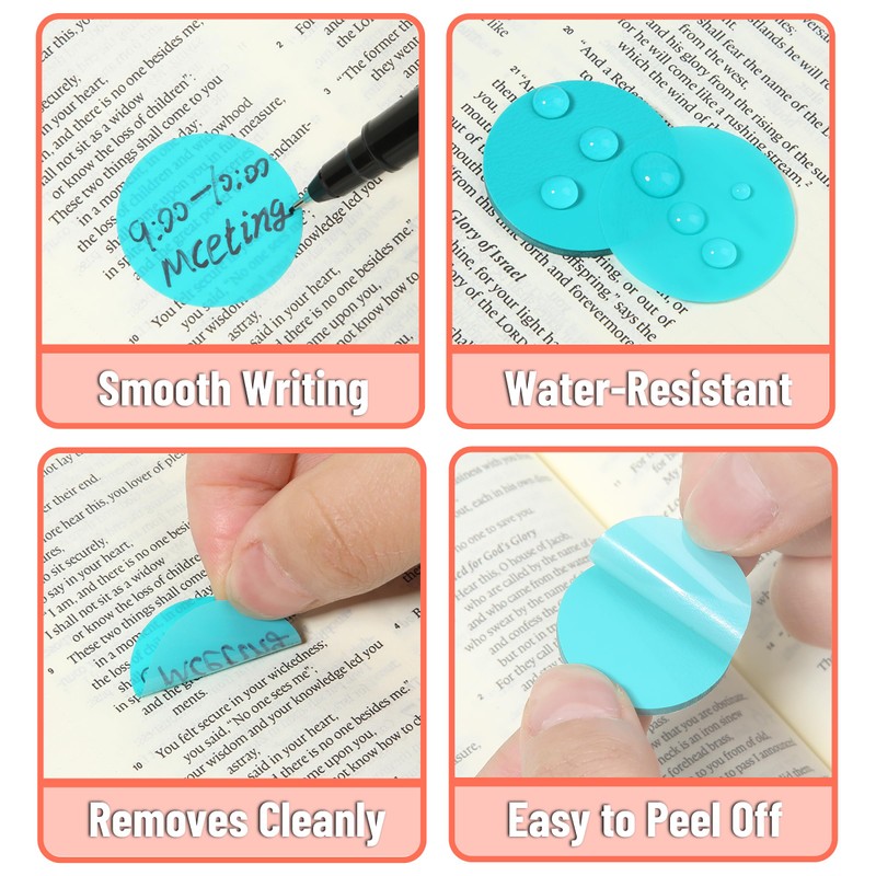 Mr. Pen- Transparent Sticky Note Set, 560Sheets, Colorful, Round Transparent