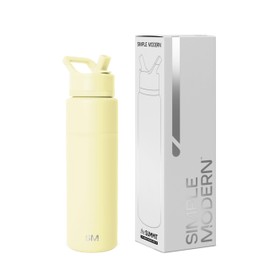 Simple Modern Water Bottle with Straw Lid | Vacuum Insulated Stainless Steel Metal Thermos | Reusable Leak Proof BPA-Free Flask for Sports Gym | Summit Collection | 30oz, Buttercup