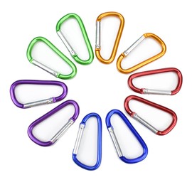 10 Pcs Large Carabiner D Ring Clip Hook Durable Keychain Camping Accessories for Outdoor, Fishing, Hiking, Traveling